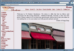 Screenshot of 96 District Storehouse's Web Site