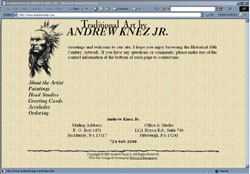 Screenshot of Andrew Knez Jr.'s Web Site