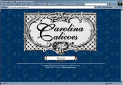 Screenshot of Carolina Calicoes' Web Site