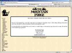 Screenshot of The Mountain Forge's Web Site