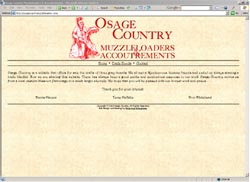 Screenshot of Osage Country Muzzleloader's Web Site