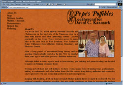 Screenshot of Pepe's Possibles' Web Site