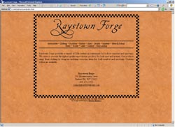 Screenshot of Raystown Forge's Web Site