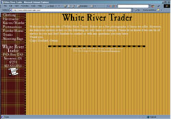 Screenshot of White River Trader's Web Site